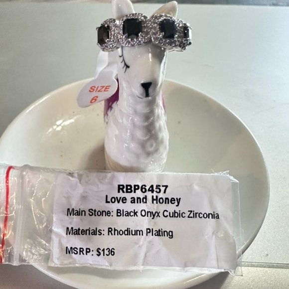 RBP Black Onyx Cubic Zirconia Size 6 Ring - Picture 6 of 6